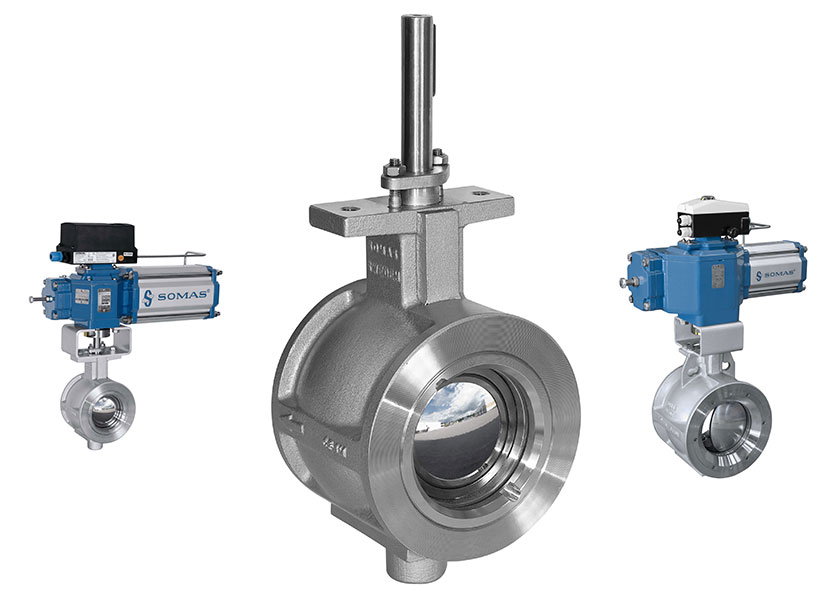 Somas-Ball-segment-valve,-wafer-design,-standard-face-to-face-dimension-KVTWA